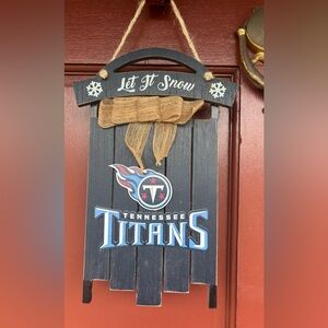 Tennessee Titans Let It Snow Wall Decor, Christmas Tree, Wreath 12”x7.5”